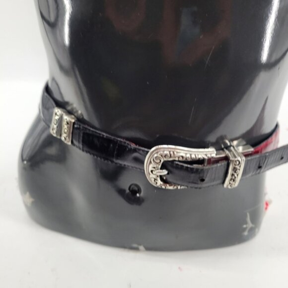 Brighton Reversible Black Red Leather Belt with Ornate Silver Buckle Size Large - Picture 1 of 8